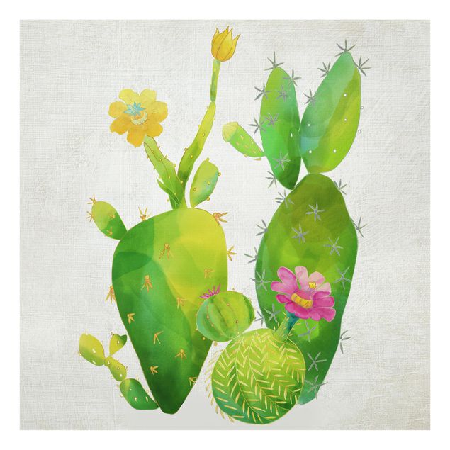 Paraschizzi in vetro - Cactus Family Pink Yellow