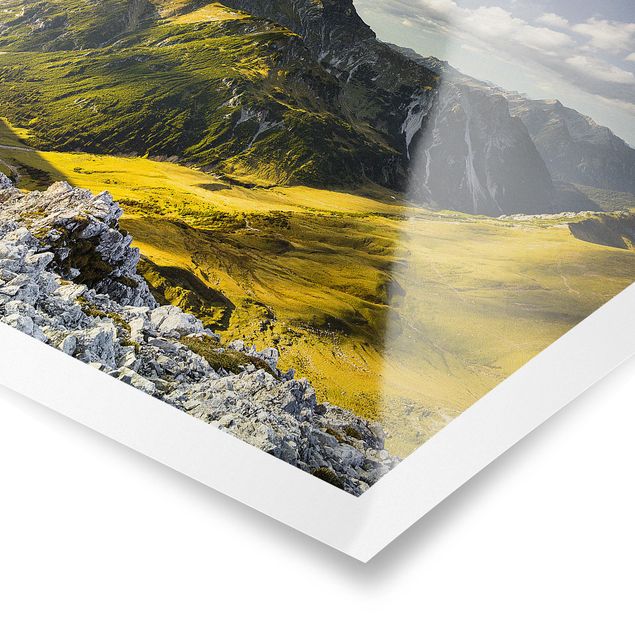 Poster - Montagne e valle delle Alpi Lechtal in Tirolo - Orizzontale 2:3