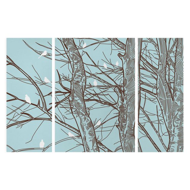Stampe su tela paesaggio Alberi d'inverno