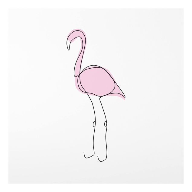 Stampa su Forex - Flamingo Line Art - Quadrato 1:1
