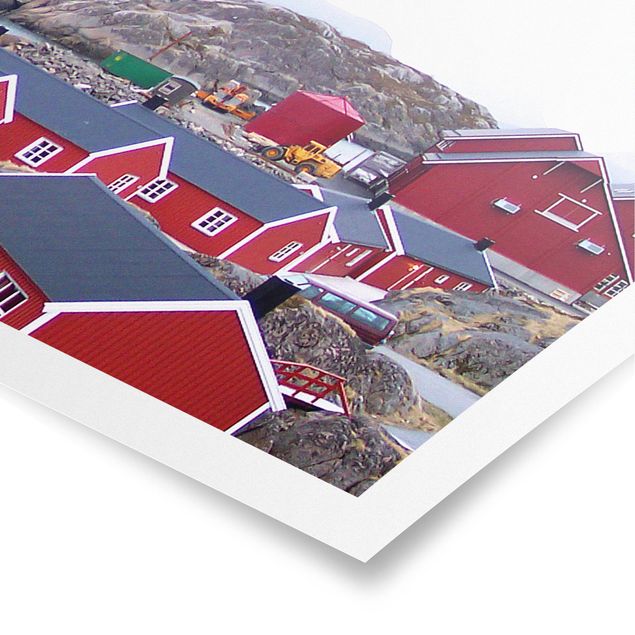 Poster - Insediamento nel fiordo - Panorama formato orizzontale