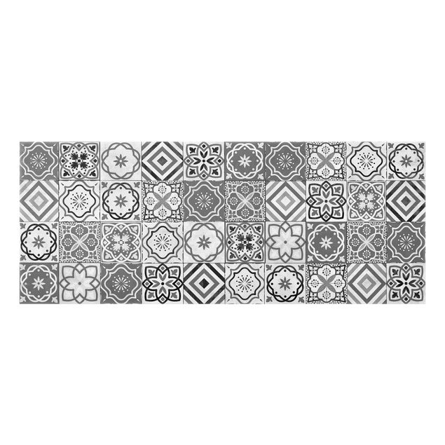 Paraschizzi in vetro - Mediterranean Tile Pattern Grayscale