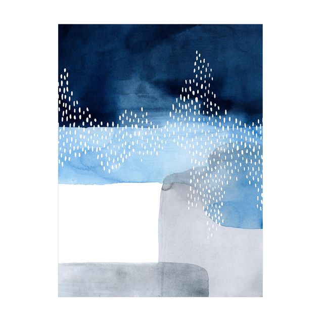 Tappeto blu soggiorno Cascata astratta