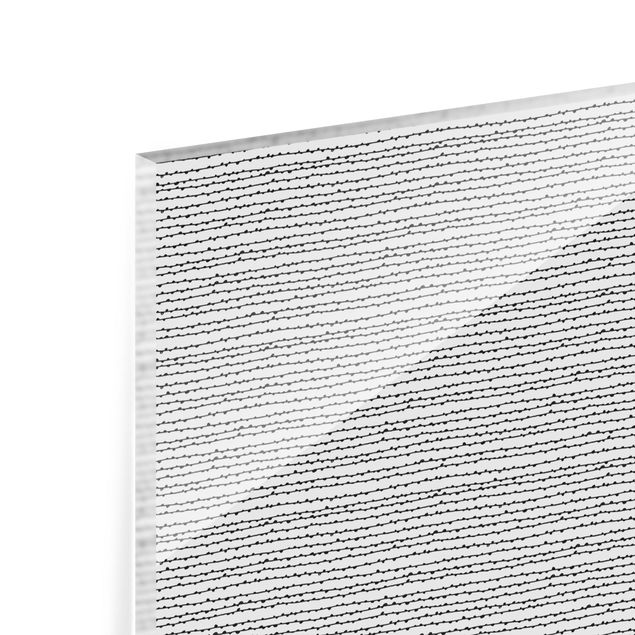 Paraschizzi in vetro - Linee selvagge di inchiostro nero - Formato orizzontale 2:1