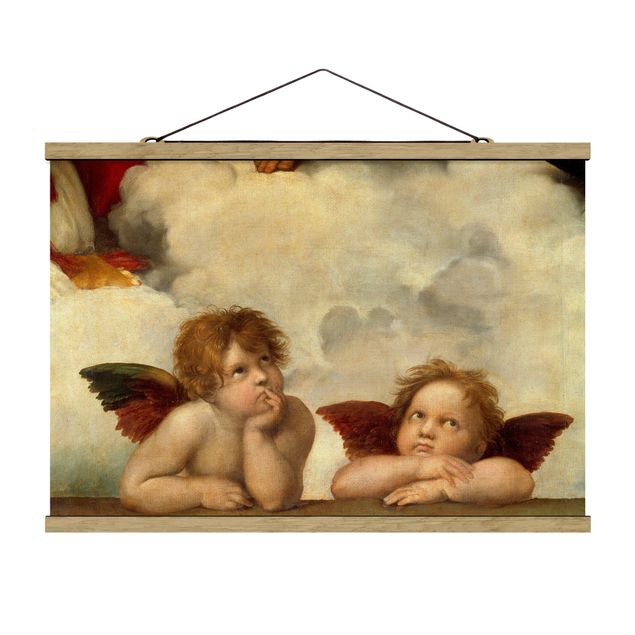Foto su tessuto da parete con bastone - Raphael - due angeli - Orizzontale 2:3