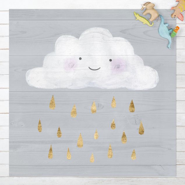 Tappeto da balcone Nuvola con gocce di pioggia d'oro
