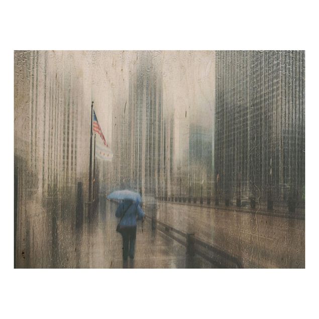 Quadro in legno - Rainy Chicago - Orizzontale 4:3