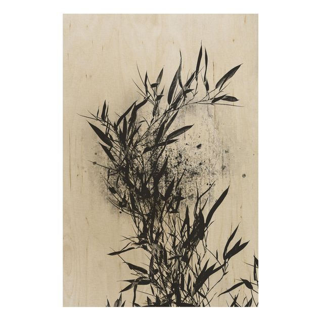 Stampa su legno - Mondo vegetale grafico - Bambú nero - Verticale 3:2