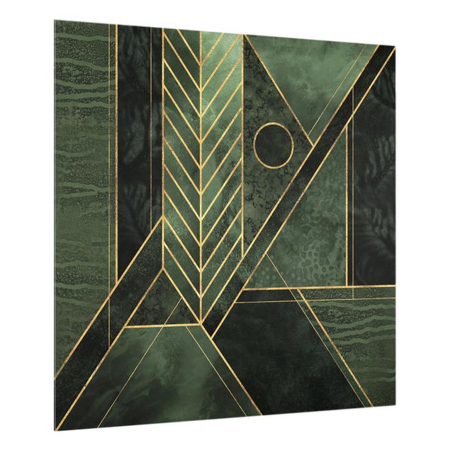 Paraschizzi in vetro - Geometric Shapes Emerald Gold