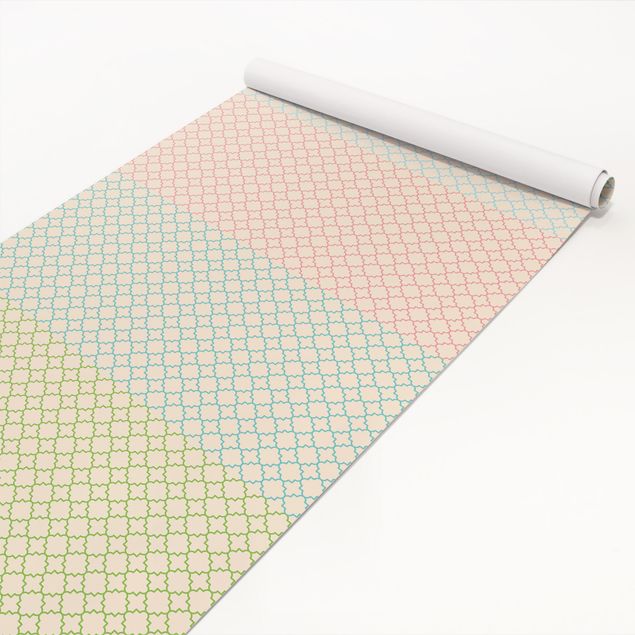 Pellicola adesiva - Mosaico marocchino di quadrilobi con 4 colori