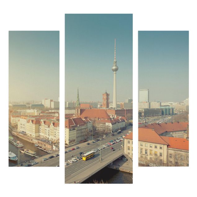 Stampa su tela 3 parti - Berlin Morning - Trittico da galleria