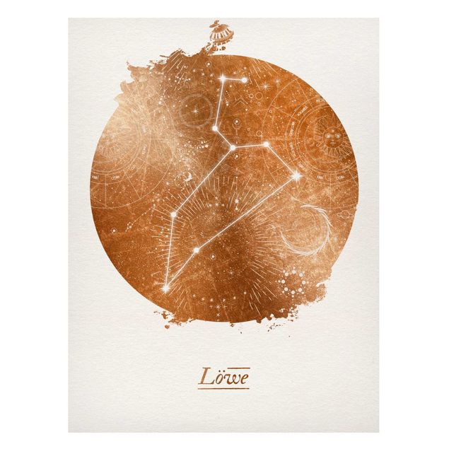 Lavagna magnetica - Segno zodiacale Leone d'oro - Formato orizzontale 3:4