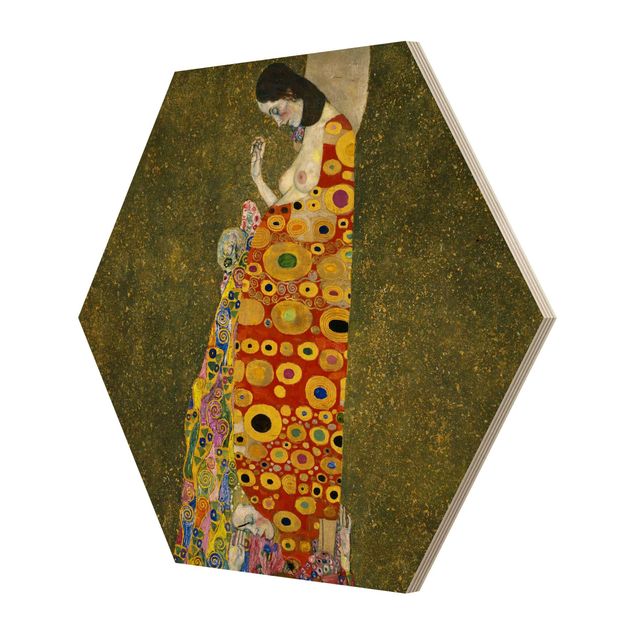 Esagono in legno - Gustav Klimt - Speranza II