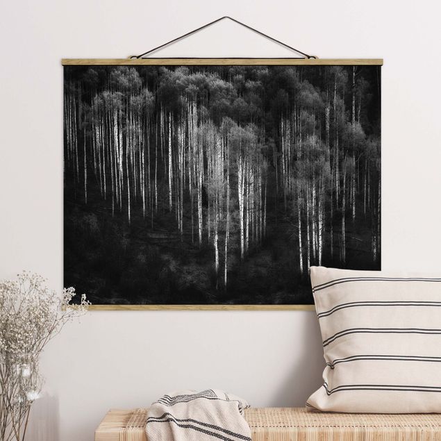 Foto su tessuto da parete con bastone - Birch Forest In Aspen - Orizzontale 3:4