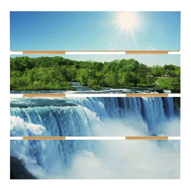 Stampa su legno - Waterfall Scenery - Quadrato 1:1