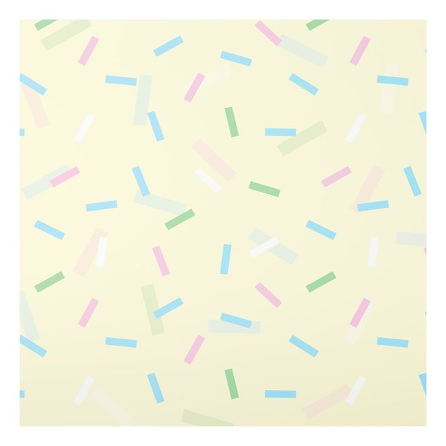 Paraschizzi in vetro - Coriandoli colorati di strisce pastello - Quadrato 1:1