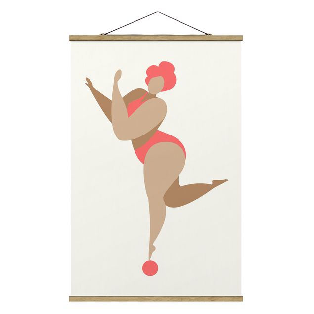 Foto su tessuto da parete con bastone - Miss Dance in rosa - Verticale 3:2