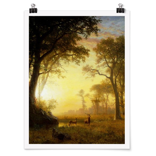 Poster - Albert Bierstadt - Sunlit Glade - Verticale 4:3