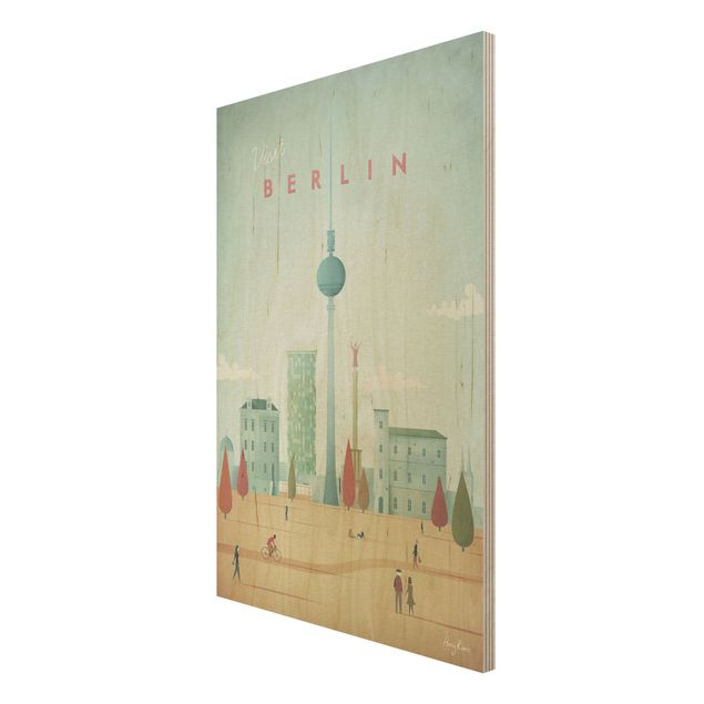 Stampa su legno - Poster viaggio - Berlino - Verticale 3:2