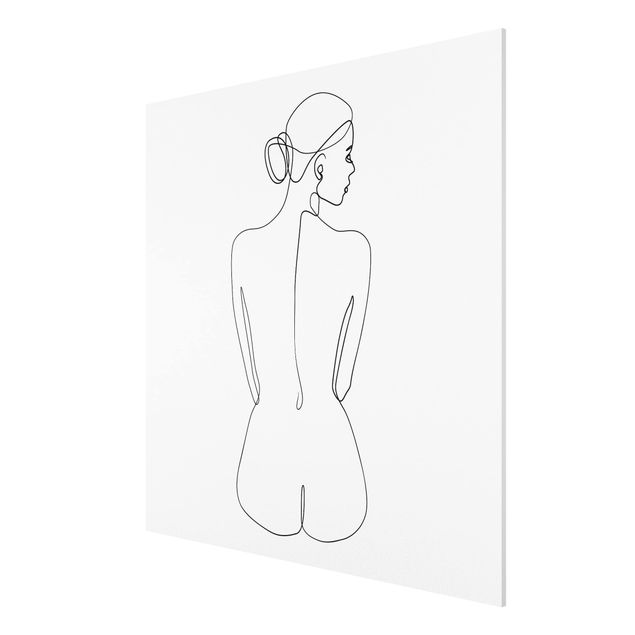 Stampa su Forex - Line Art Nudes Torna Bianco e nero - Quadrato 1:1
