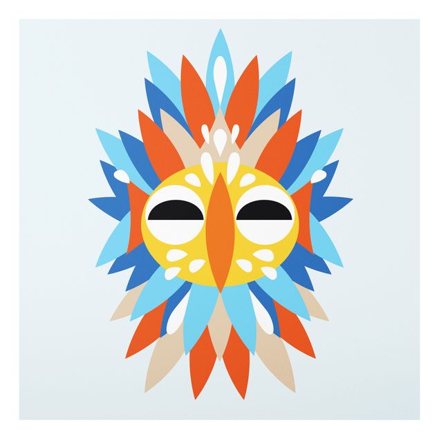 Stampa su Forex - Collage Mask Ethnic - Parrot - Quadrato 1:1