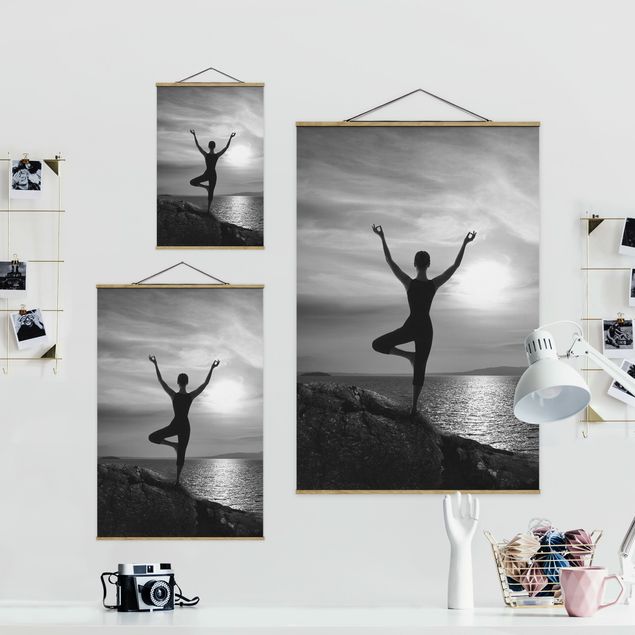 Foto su tessuto da parete con bastone - Yoga nero - Verticale 3:2