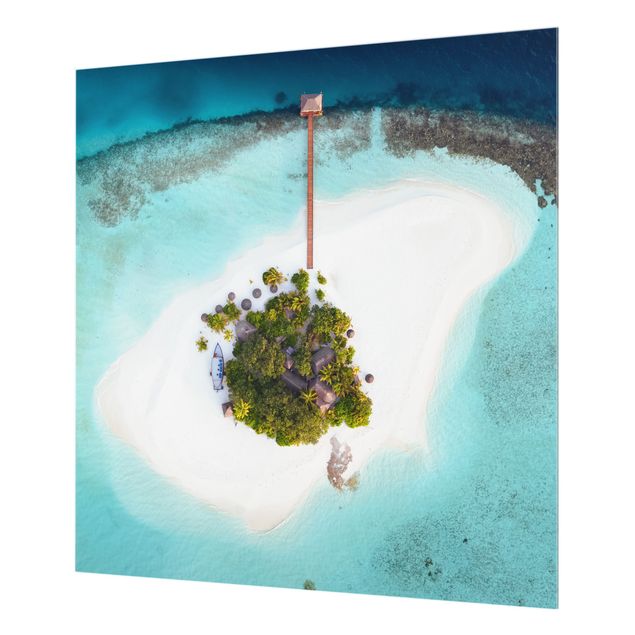 Paraschizzi in vetro - Oceano paradisiaco alle Maldive - Quadrato 1:1