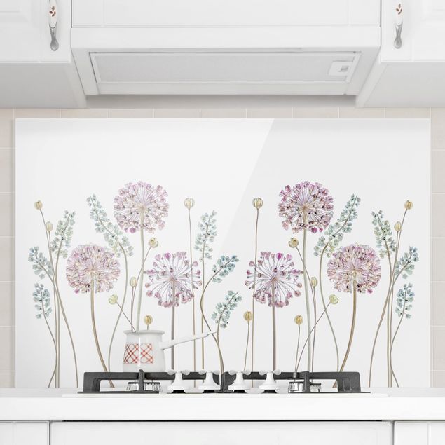 paraschizzi cucina vetro magnetico Illustrazione di Allium