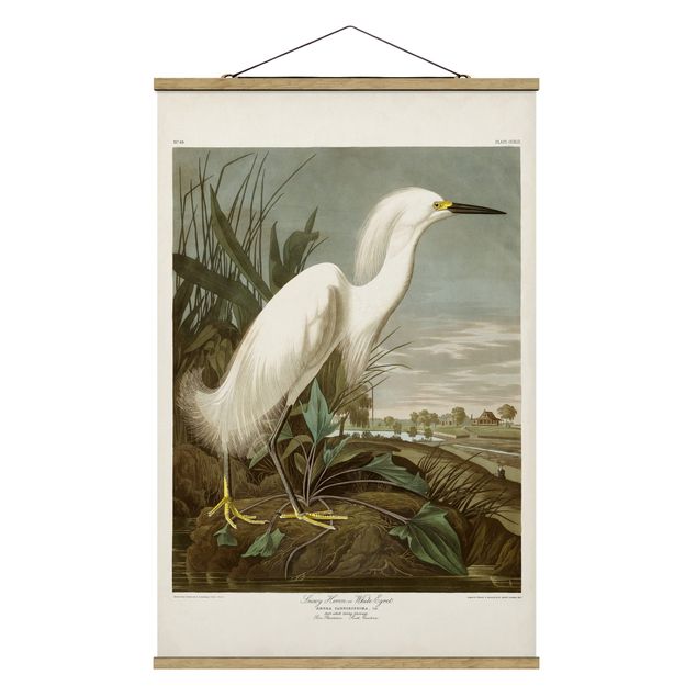 Foto su tessuto da parete con bastone - Consiglio Vintage White Heron I - Verticale 3:2