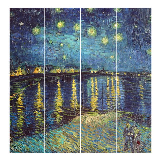 tende a pannello con binario Vincent Van Gogh - Notte stellata sul Rodano