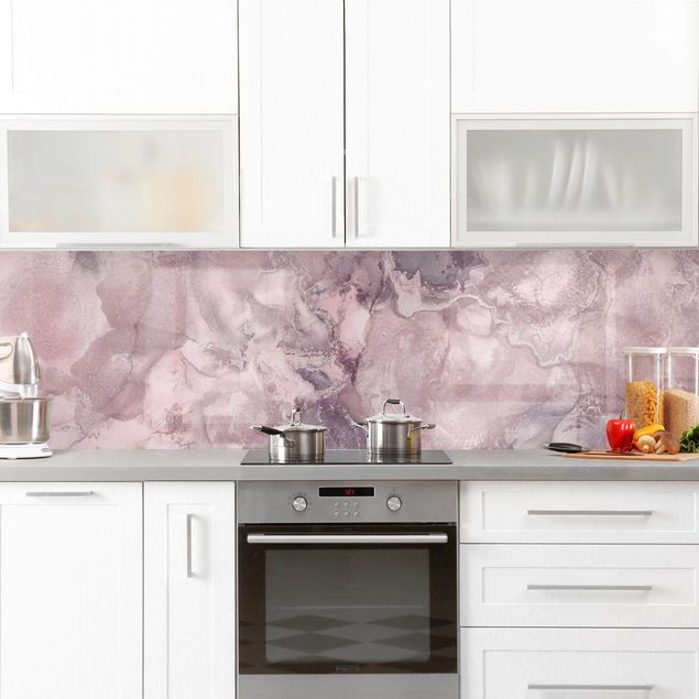 Rivestimenti cucina di plastica Esperimenti di colore in marmo viola
