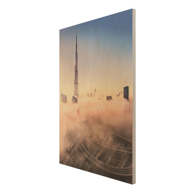 Quadro in legno - Heavenly skyline di Dubai - Verticale 2:3