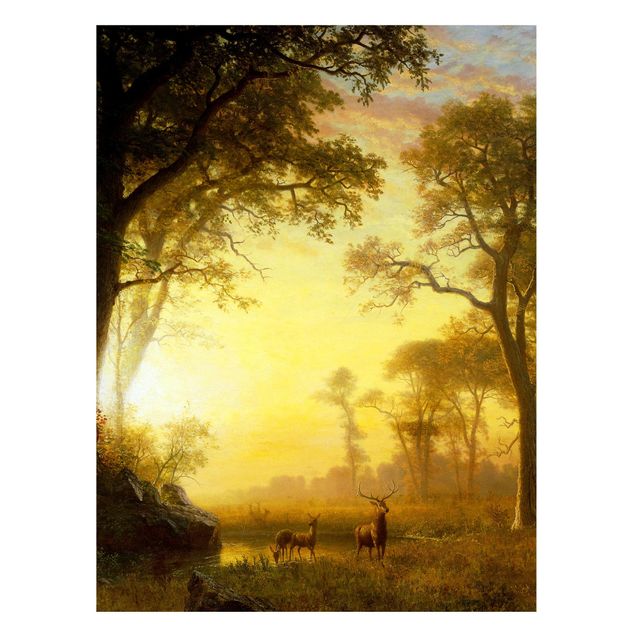 stampe animali Albert Bierstadt - Luce nella foresta