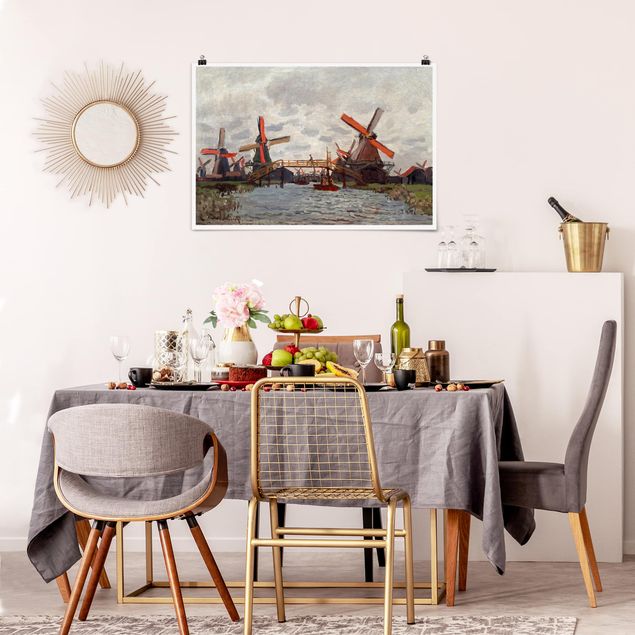 Poster - Claude Monet - Mulini a vento Zaandam - Orizzontale 2:3
