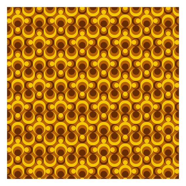 Carta da parati - 70s Circle Wallpaper yellow brown