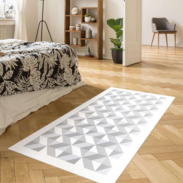 Tappeti moderni soggiorno Effetto 3D geometrico con cornice