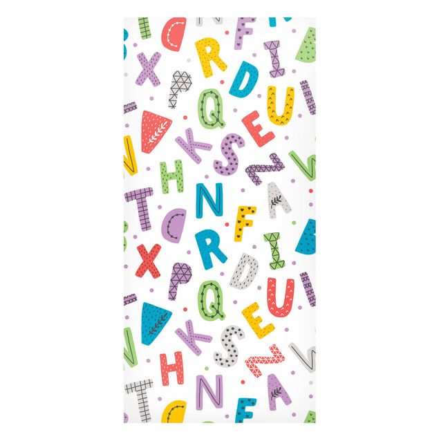 Lavagna magnetica - Alfabeto con cuori e puntini colorati