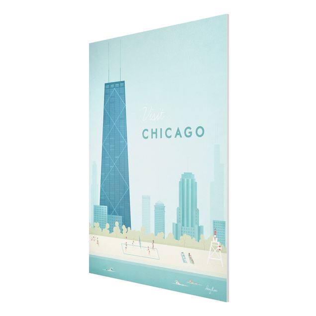 Stampa su Forex - Poster viaggio - Chicago - Verticale 4:3