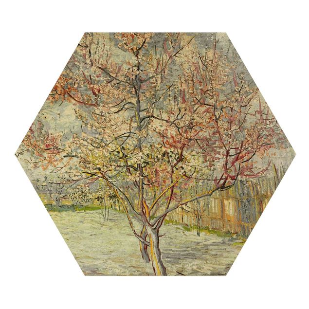 Esagono in legno - Vincent Van Gogh - Peach Blossom