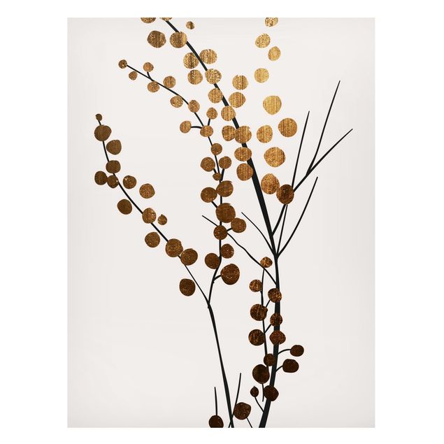 Lavagna magnetica - Mondo vegetale grafico - Bacche in oro