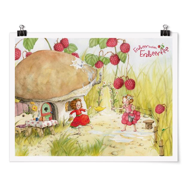 Poster - Strawberry Coniglio Erdbeerfee - Under The Himbeerstrauch - Orizzontale 3:4