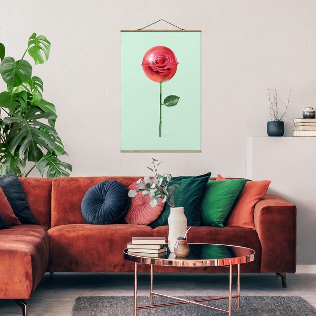 Foto su tessuto da parete con bastone - Rose Con Il Lollipop - Verticale 3:2