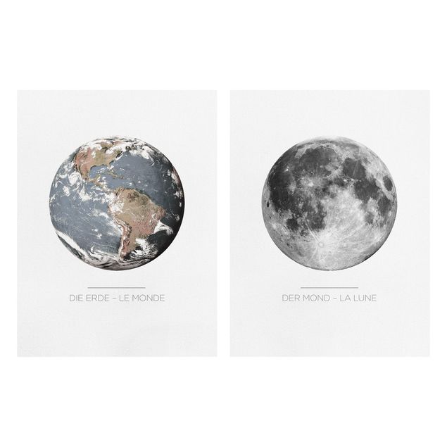 Stampa su tela - Moon And Earth - Verticale 4:3