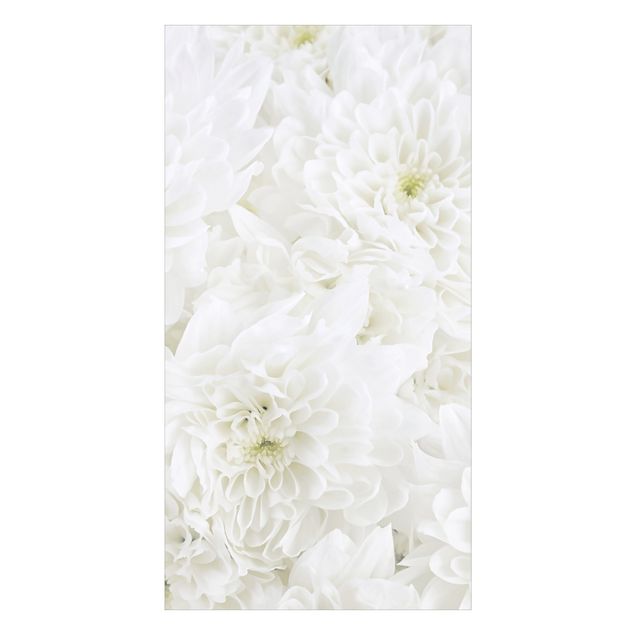 Rivestimento per doccia - Mare floreale di dalie bianco