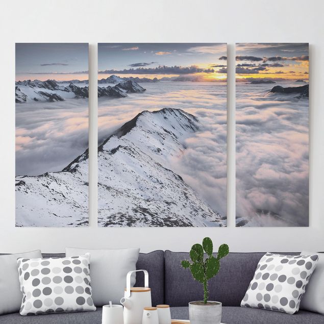 Quadri con montagne Vista di nuvole e montagne