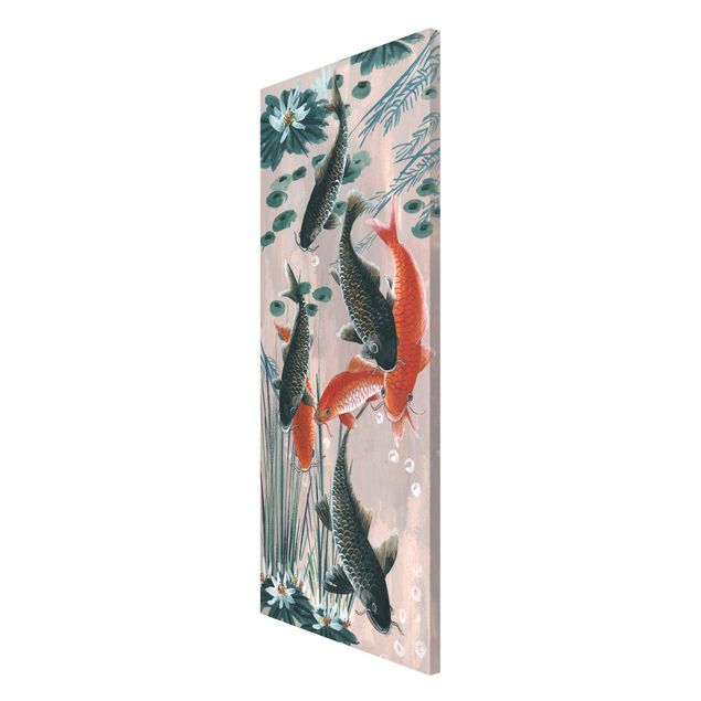 Lavagna magnetica - Asian Art Kois Nello Stagno II - Panorama formato verticale