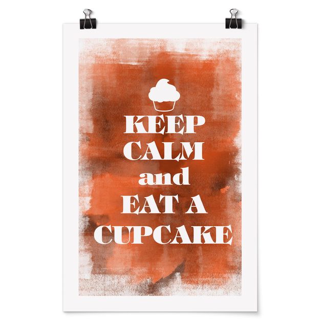 Poster - No.EV71 Mantieni la calma e mangiare un Cupcake - Verticale 3:2