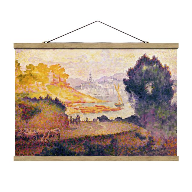 Foto su tessuto da parete con bastone - Henri-Edmond Cross - View Of Menton - Orizzontale 2:3