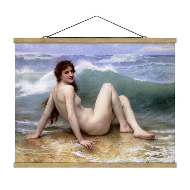 Foto su tessuto da parete con bastone - William Adolphe Bouguereau - The Wave - Orizzontale 3:4