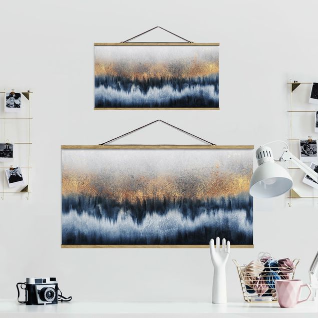 Foto su tessuto da parete con bastone - Elisabeth Fredriksson - golden Horizon - Orizzontale 1:2